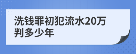 洗钱罪初犯流水20万判多少年