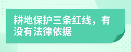 耕地保护三条红线，有没有法律依据