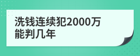 洗钱连续犯2000万能判几年