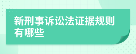 新刑事诉讼法证据规则有哪些