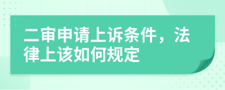 二审申请上诉条件，法律上该如何规定