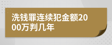 洗钱罪连续犯金额2000万判几年