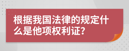 根据我国法律的规定什么是他项权利证？