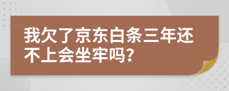 我欠了京东白条三年还不上会坐牢吗？