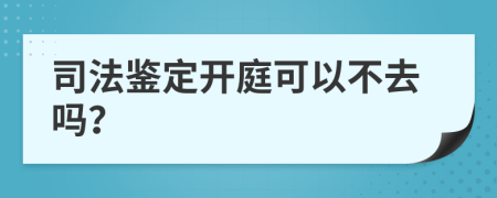 司法鉴定开庭可以不去吗？