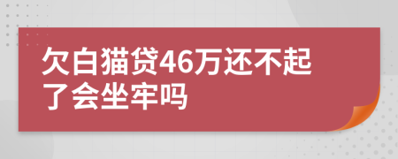 欠白猫贷46万还不起了会坐牢吗