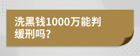 洗黑钱1000万能判缓刑吗？