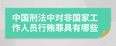 中国刑法中对非国家工作人员行贿罪具有哪些