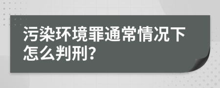 污染环境罪通常情况下怎么判刑？