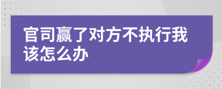 官司赢了对方不执行我该怎么办