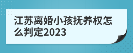 江苏离婚小孩抚养权怎么判定2023