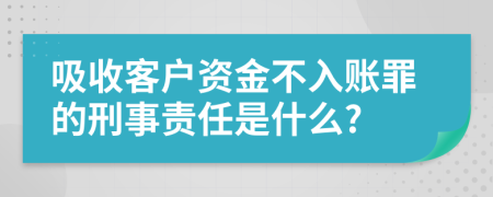 吸收客户资金不入账罪的刑事责任是什么?