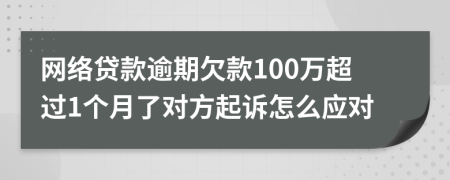 网络贷款逾期欠款100万超过1个月了对方起诉怎么应对