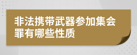 非法携带武器参加集会罪有哪些性质