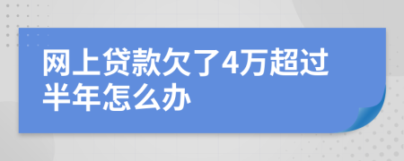网上贷款欠了4万超过半年怎么办