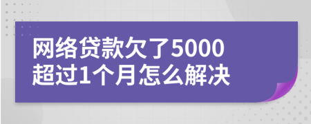 网络贷款欠了5000超过1个月怎么解决