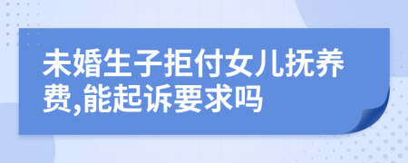 未婚生子拒付女儿抚养费,能起诉要求吗