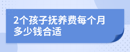 2个孩子抚养费每个月多少钱合适