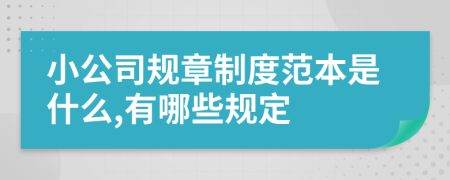 小公司规章制度范本是什么,有哪些规定