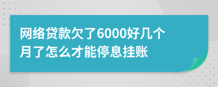 网络贷款欠了6000好几个月了怎么才能停息挂账