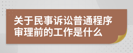 关于民事诉讼普通程序审理前的工作是什么