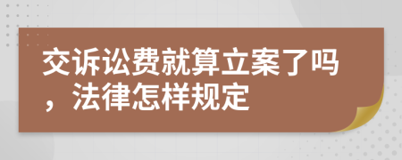 交诉讼费就算立案了吗，法律怎样规定