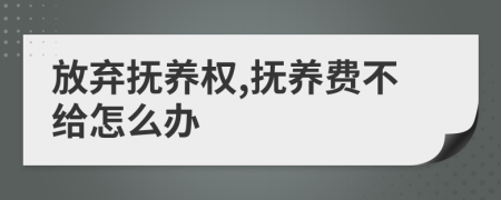 放弃抚养权,抚养费不给怎么办