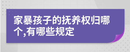 家暴孩子的抚养权归哪个,有哪些规定