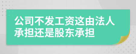公司不发工资这由法人承担还是股东承担