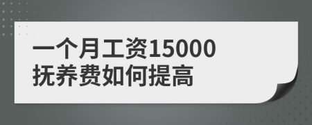 一个月工资15000抚养费如何提高