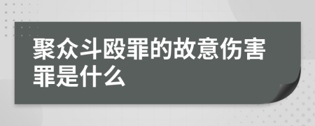 聚众斗殴罪的故意伤害罪是什么