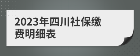 2023年四川社保缴费明细表