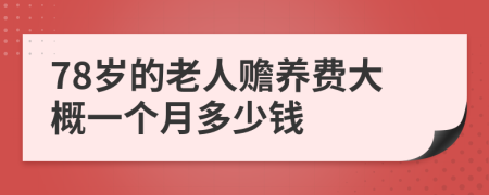 78岁的老人赡养费大概一个月多少钱