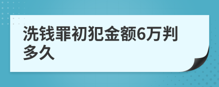 洗钱罪初犯金额6万判多久