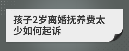 孩子2岁离婚抚养费太少如何起诉