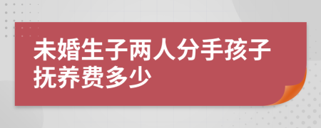 未婚生子两人分手孩子抚养费多少