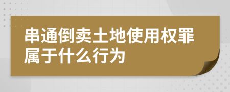 串通倒卖土地使用权罪属于什么行为