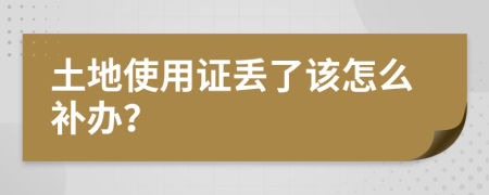 土地使用证丢了该怎么补办？