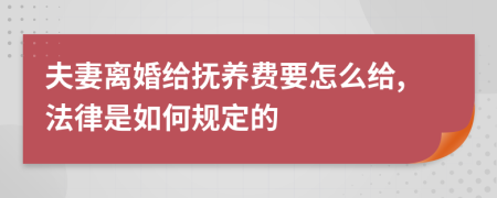 夫妻离婚给抚养费要怎么给,法律是如何规定的