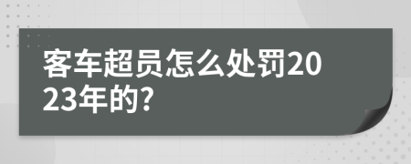 客车超员怎么处罚2023年的?