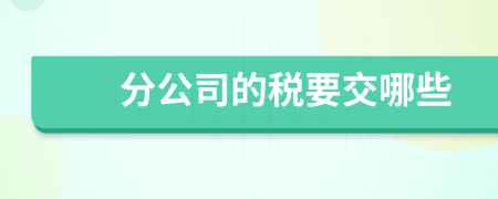 分公司的税要交哪些