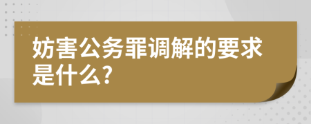 妨害公务罪调解的要求是什么?