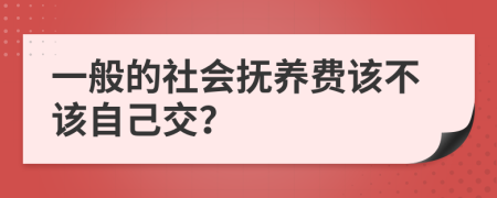 一般的社会抚养费该不该自己交？