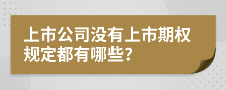 上市公司没有上市期权规定都有哪些？