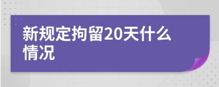 新规定拘留20天什么情况