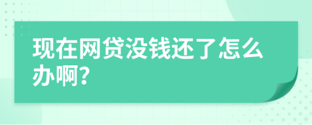 现在网贷没钱还了怎么办啊？