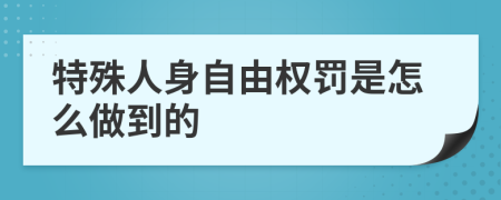 特殊人身自由权罚是怎么做到的