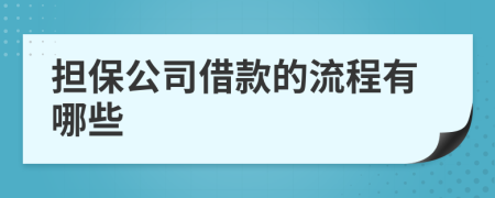 担保公司借款的流程有哪些