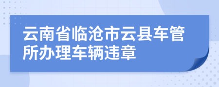 云南省临沧市云县车管所办理车辆违章