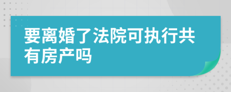 要离婚了法院可执行共有房产吗